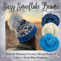 CLOSED PREORDER: Suzy Snowflake Beanie Yarn Pack, pattern not included, dyed to order