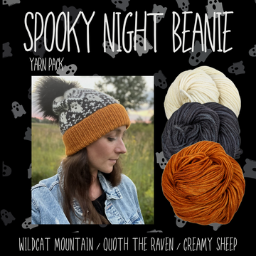 CLOSED: PREORDER: Spooky Night Beanie Yarn Pack, pattern not included, dyed to order