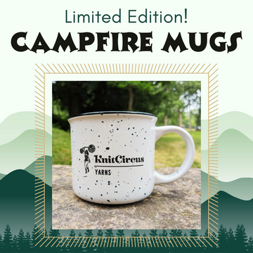 Knitcircus Ceramic Campfire Mug, ready to ship