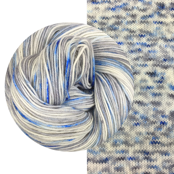 Knitcircus Yarns: Fishing in Quebec Speckled Skeins, ready to ship yarn