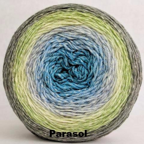 Knitcircus Yarns: Growing Like A Weed Panoramic Gradient, ready to ship yarn