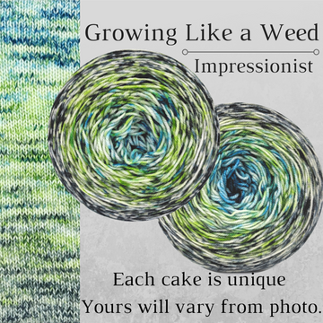 Knitcircus Yarns: Growing Like A Weed Impressionist, ready to ship yarn