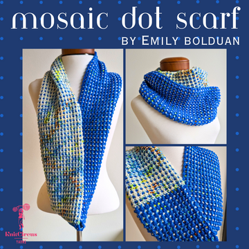 Mosaic Dot Scarf Yarn Pack, pattern not included, dyed to order
