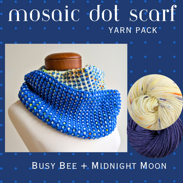Mosaic Dot Scarf Yarn Pack, pattern not included, ready to ship
