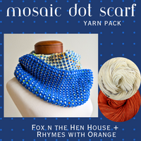 Mosaic Dot Scarf Yarn Pack, pattern not included, dyed to order