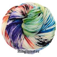 Knitcircus Yarns: The First Pride Was a Riot Speckled Skeins, dyed to order yarn