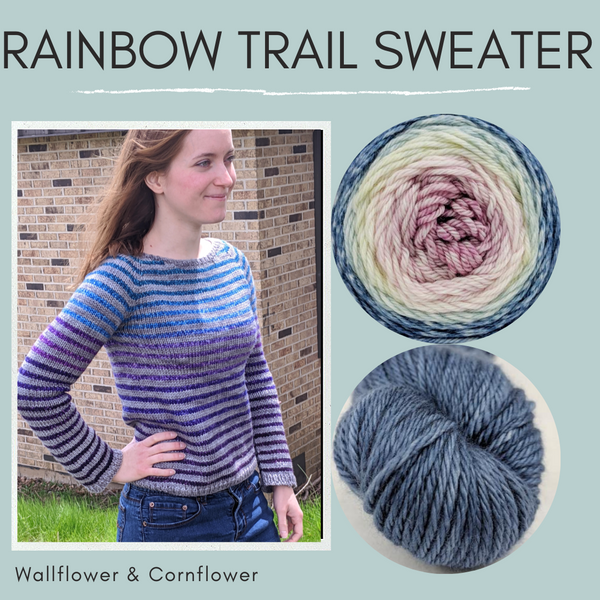 Rainbow Trail Sweater Yarn Pack by Cristina Ghirlanda, pattern not included, dyed to order