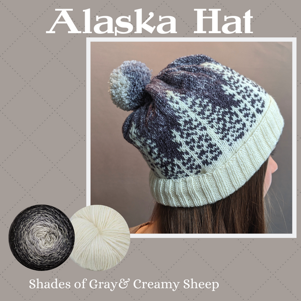Alaska Hat Yarn Pack, pattern not included, dyed to order