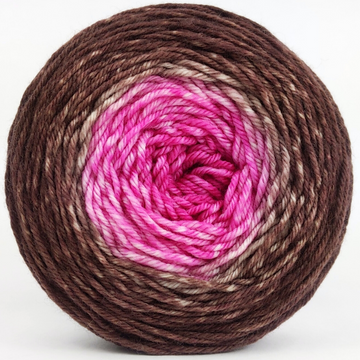 Knitcircus Yarns: Chocolate and Flowers 100g Panoramic Gradient, Daring, ready to ship yarn