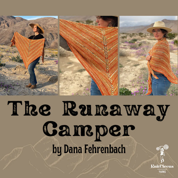 The Runaway Camper Shawl Yarn Pack, pattern not included, ready to ship