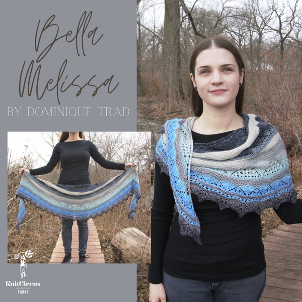 Bella Melissa Shawl Yarn Pack, pattern not included, dyed to order