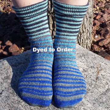 Knitcircus Yarns: April Skies Extreme Striped Matching Socks Set, dyed to order yarn