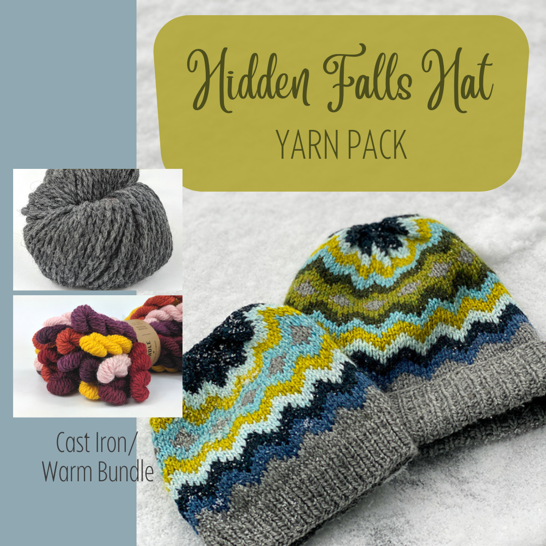 Hidden Falls Hat Yarn Pack, pattern not included, ready to ship