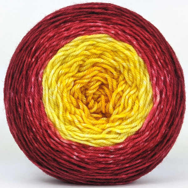 Knitcircus Yarns: The Cheese Stands Alone 100g Panoramic Gradient, Greatest of Ease, ready to ship yarn