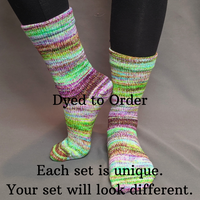 Knitcircus Yarns: Electric Mayhem Modernist Matching Socks Set, dyed to order yarn