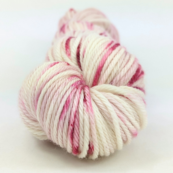 Knitcircus Yarns: Strawberries and Cream 100g Speckled Handpaint skein, Ringmaster, ready to ship yarn