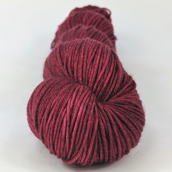 Knitcircus Yarns: Cranberry Sauce 100g Kettle-Dyed Semi-Solid skein, Greatest of Ease, ready to ship yarn