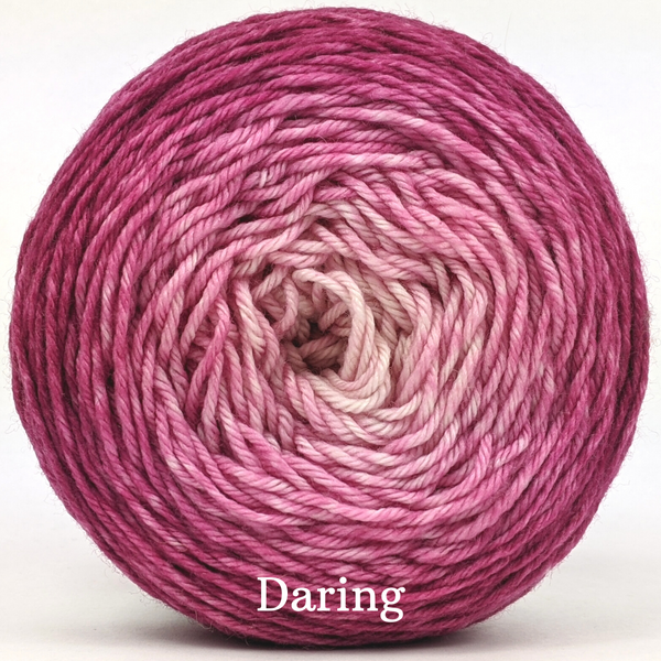 Knitcircus Yarns: A Rose by Any Other Name Chromatic Gradient, dyed to
