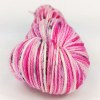 Knitcircus Yarns: Tickled Pink 100g Speckled Handpaint skein, Daring, ready to ship yarn