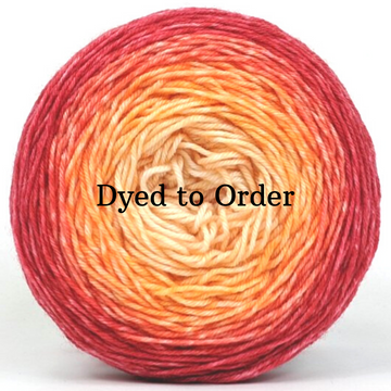 Knitcircus Yarns: Peachy Keen Panoramic Gradient, dyed to order yarn