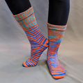 Knitcircus Yarns: With Our Complements Extreme Striped Matching Socks Set (medium), Greatest of Ease, ready to ship yarn - SALE