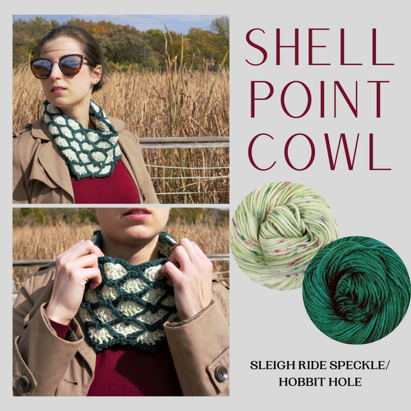 Shell Point Cowl Yarn Pack, pattern not included, dyed to order