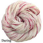 Knitcircus Yarns: Strawberries and Cream Speckled Handpaint Skeins, dyed to order yarn