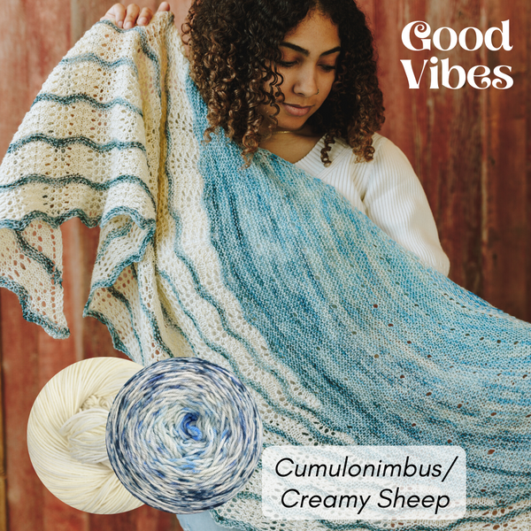 Good Vibes Shawl Yarn Pack, pattern not included, ready to ship
