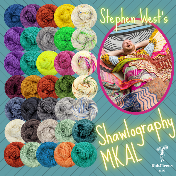 Shawlography Stephen West MKAL Yarn Pack, pattern not included, dyed to order