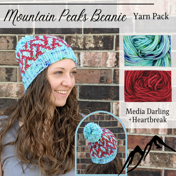Mountain Peaks Beanie Yarn Pack, pattern not included, ready to ship