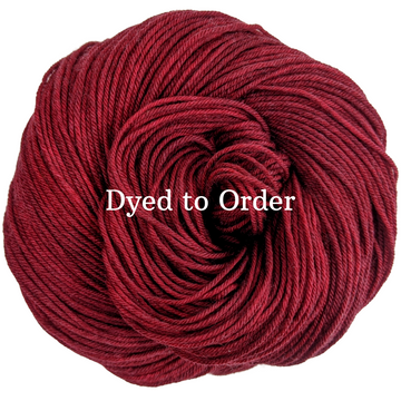 Knitcircus Yarns: Cranberry Sauce Kettle-Dyed Semi-Solid skeins, dyed to order yarn