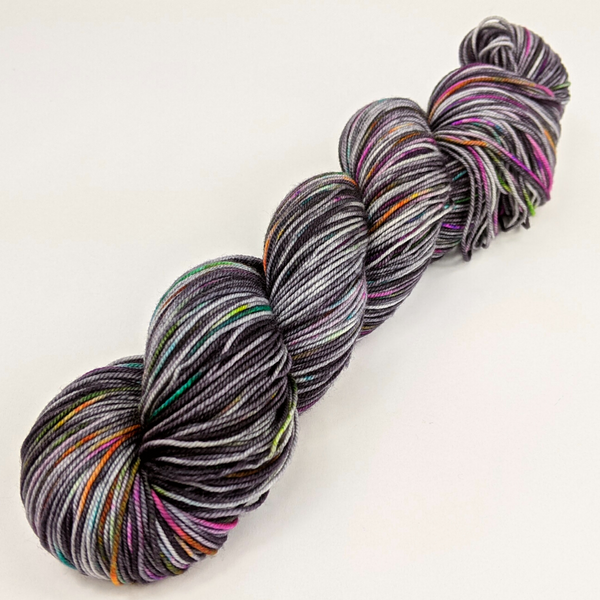 Knitcircus Yarns: Rainbow in the Dark 100g Speckled Handpaint skein, Trampoline, ready to ship yarn
