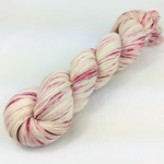 Knitcircus Yarns: Strawberries and Cream 100g Speckled Handpaint skein, Spectacular, ready to ship yarn