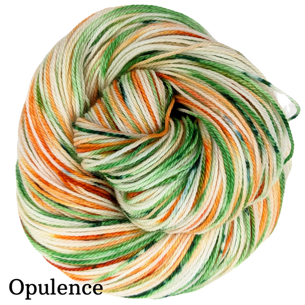 Knitcircus Yarns: The Orange and the Green Speckled Skeins, dyed to order yarn
