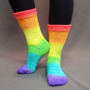 Knitcircus Yarns: Rainbow Road Panoramic Gradient Matching Socks Set (medium), Greatest of Ease, ready to ship yarn
