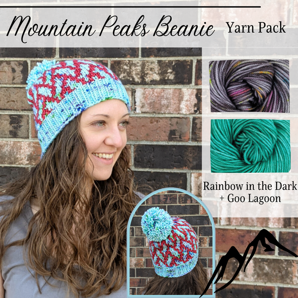 Mountain Peaks Beanie Yarn Pack, pattern not included, dyed to order