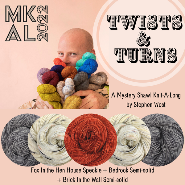 Twists & Turns Stephen West MKAL 2022 Yarn Pack, pattern not included, ready to ship