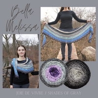 Bella Melissa Shawl Yarn Pack, pattern not included, dyed to order