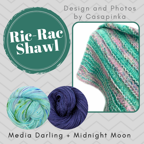 Ric-Rac Shawl Yarn Pack, pattern not included, dyed to order