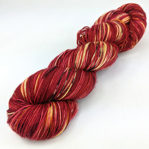 Knitcircus Yarns: Flameo Hotman 100g Speckled Handpaint skein, Spectacular, ready to ship yarn