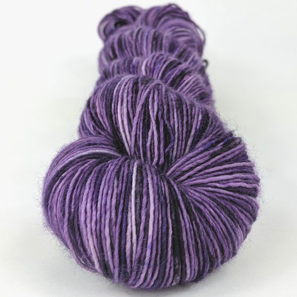 Knitcircus Yarns: Grape Stomping 100g Speckled Handpaint skein, Spectacular, ready to ship yarn