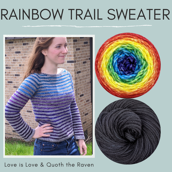 Rainbow Trail Sweater Yarn Pack by Cristina Ghirlanda, pattern not inc
