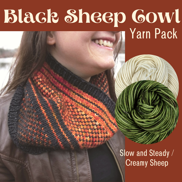 Black Sheep Cowl Yarn Pack, pattern not included, dyed to order