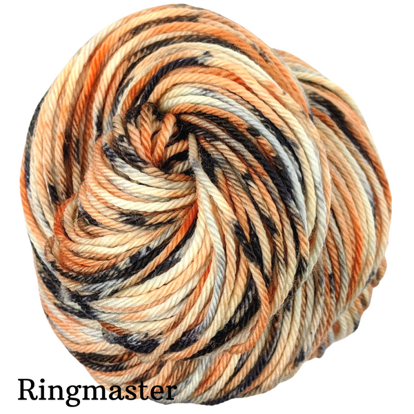 Knitcircus Yarns: Trick or Treat Speckled Skeins, ready to ship yarn