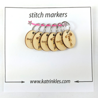 Knitcircus Strongwoman Logo Ring Markers, 6 pack, ready to ship
