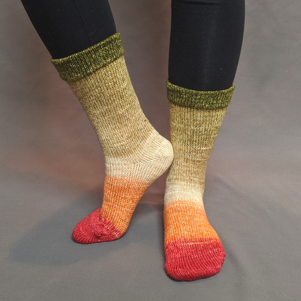 Knitcircus Yarns: Spice Spice Baby Panoramic Gradient Matching Socks Set (medium), Greatest of Ease, ready to ship yarn