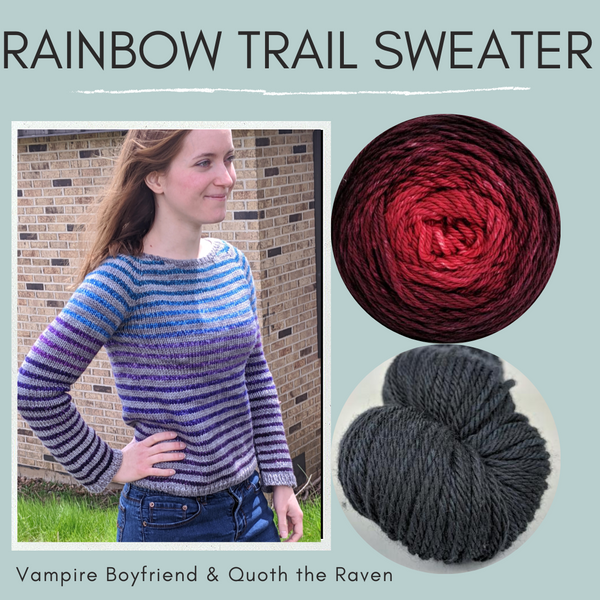 Rainbow Trail Sweater Yarn Pack by Cristina Ghirlanda, pattern not included, ready to ship