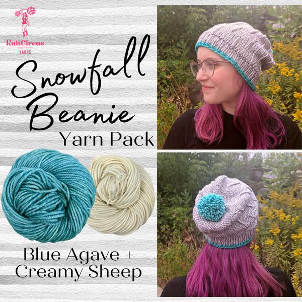 Snowfall Beanie Yarn Pack, pattern not included, dyed to order