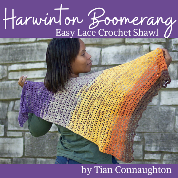 Harwinton Boomerang Crochet Shawl Yarn Pack, pattern not included, ready to ship