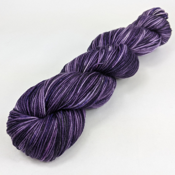 Knitcircus Yarns: Grape Stomping 100g Speckled Handpaint skein, Greatest of Ease, ready to ship yarn